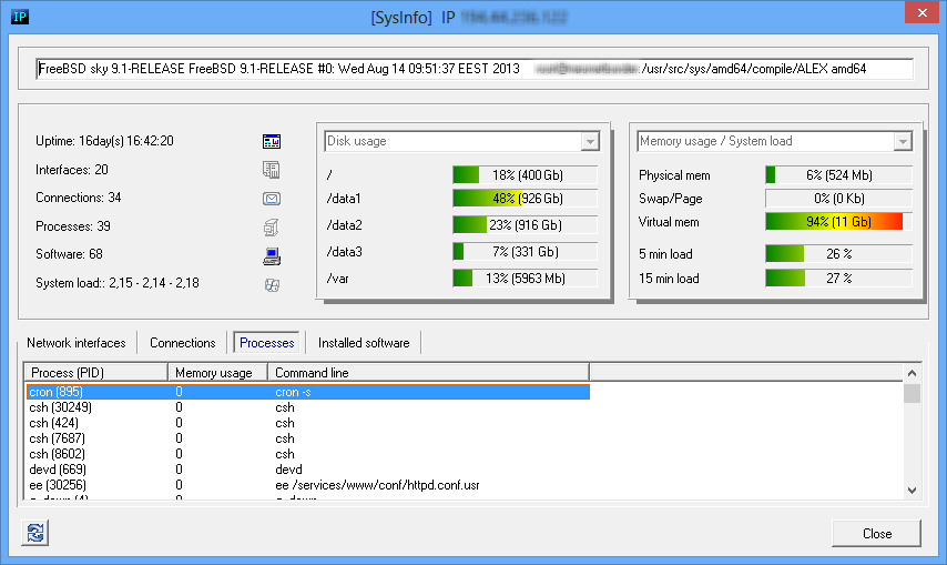 System info - Processes