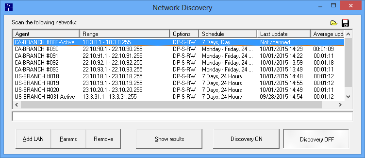 Network discovery  <li>LAN list