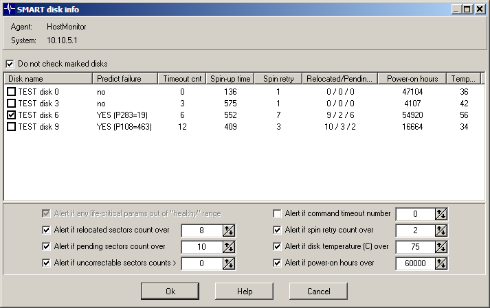 SMART disk info