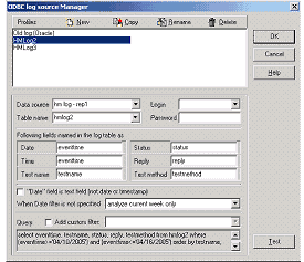 ODBC log manager