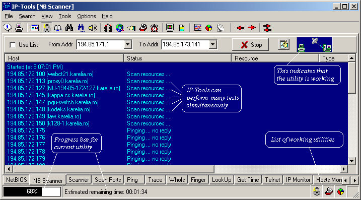 20 TCP/IP utilities in one program IP-Tools من المصدر ks-soft